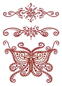 Tatuaje De La Mariposa De Henna Rojo