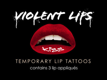 Red Kiss Violent Lips (Conjunto de 3 Tatuagens Labiais)