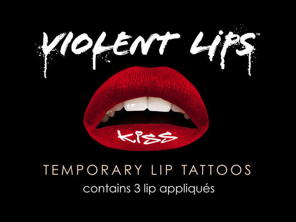 Red Kiss Violent Lips (3 Conjuntos Del Tatuaje Del Labio)