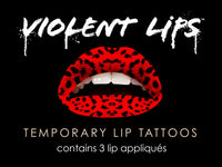 Red Leopard Violent Lips (3 Lip Tattoo Sets)