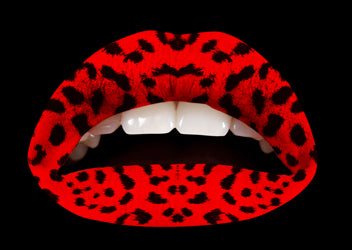 Red Leopard Violent Lips (3 Lip Tattoo Sets)