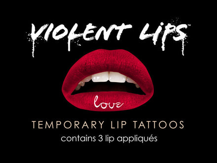 Red Love Violent Lips (3 Lippen Tattoo Sätze)