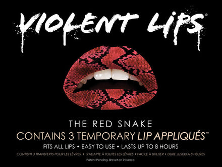 Red Snake Violent Lips (3 Lippen Tattoo Sätze)