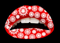 Red Snowflakes Violent Lips (3 Conjuntos Del Tatuaje Del Labio)