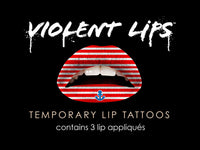Red & White Anchor Violent Lips (Conjunto de 3 Tatuagens Labiais