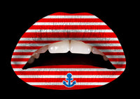 Red & White Anchor Violent Lips (3 Lip Tattoo Sets)