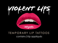 Red "XOXO" Violent Lips (3 sets Tattoos Lèvres)
