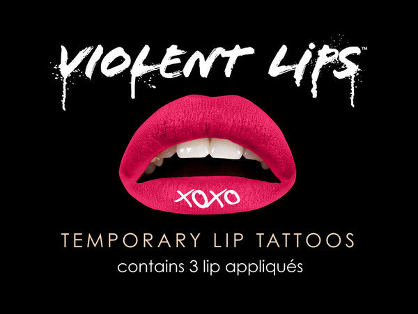 Red "XOXO" Violent Lips (3 Lip Tattoo Sets)