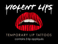 Red Zebra Violent Lips (3 Sets Tattoos Lèvres)