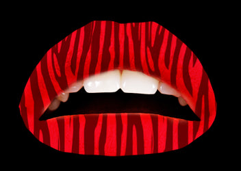 Red Zebra Violent Lips (3 Sets Tattoos Lèvres)