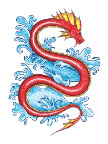 Roter Slange-Drachen Tattoo