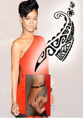 Rihanna - Maori Hand Tattoo