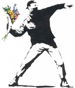 Oproer Bloemen Gooier - Banksy Tattoo