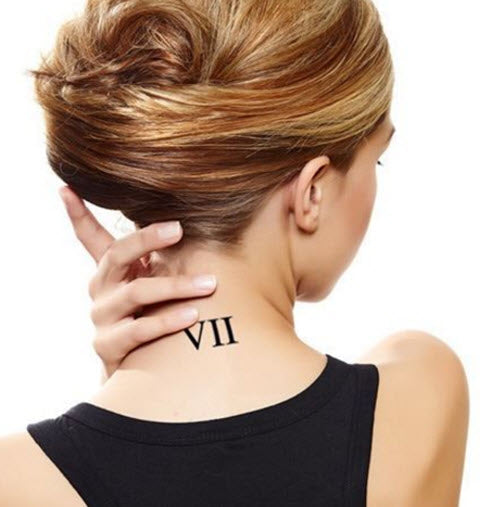 Roman Numeral 7 (Seven) Tattoo (3 tattoos)
