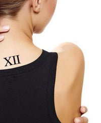 Número Romano 12 (Doce) Tatuaje (3 Tatuajes)