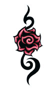 Petite Rose Tribal Tattoo
