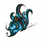 Elegante Blauwe Vlinder Tattoo