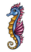 Color Seahorse Tattoo