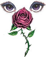 Rose & Sexy Eyes Tattoo