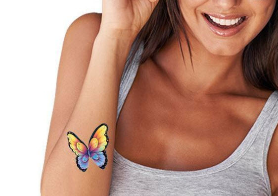 Schillernde Schmetterling Prismfoil Tattoo