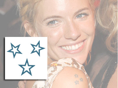 Estrela Tripla - Tatuagem Sienna Miller