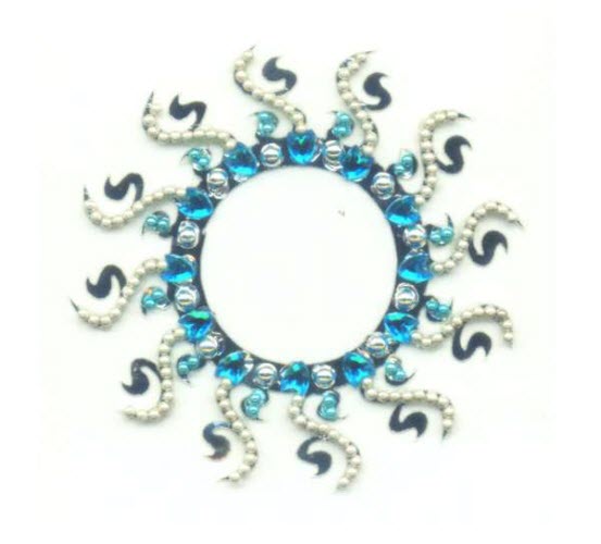 Silver Blue Navel Jewel Sticker