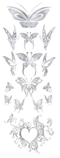 Silber Schmetterlinge Tattoos