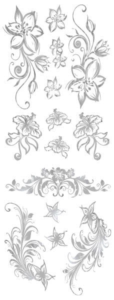 Silver Flowers Tattoos