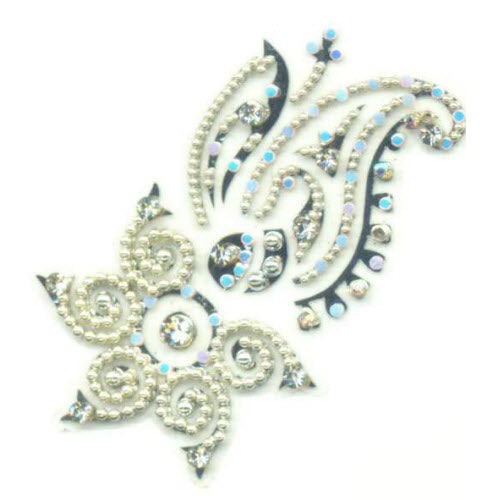 Silver Crystal Star Body Jewel Sticker