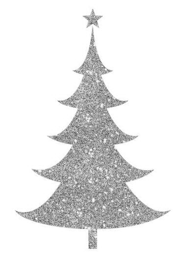 Silber Glitzern Weihnachtsbaum Temporäre Tattoo