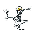 Esqueleto a Dançar - Tatuagem Brilhante
