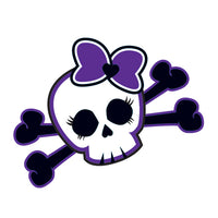 Skull Purple Bow Tattoo