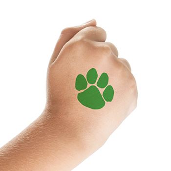 Small Green Paw Tattoo