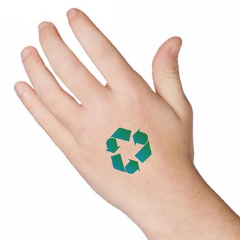Pequeño Tatuaje De La Muestra De Reciclaje