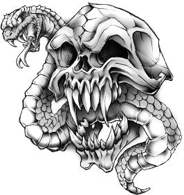 Tatuaggio Di Teschio Con Serpente
