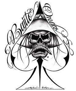 skull with bandana tattoo drawing