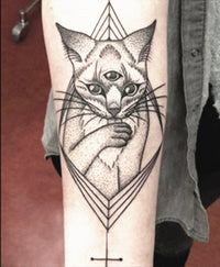 Gato Espiritual Tatuaje (3 tatuajes)
