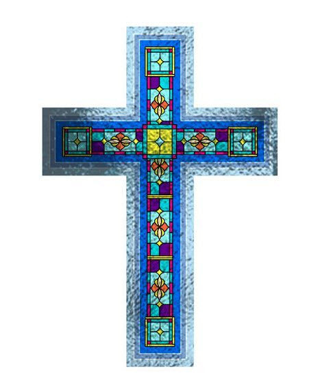 Stained Glass Cross Prismfoil Tattoo