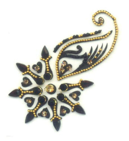 Schwarze Kristalle Sterne Körper Schmuck-Aufkleber