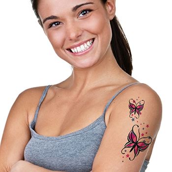 Star Butterflies Fashion Tattoo