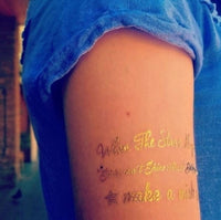 Prismfoil Star Quotes Tattoo (3 Tattoos)