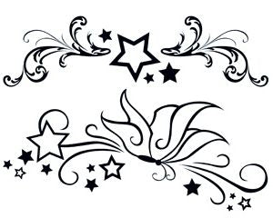 Sterne & Schmetterling Mode Tattoo