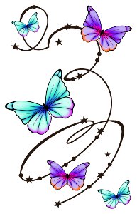 Schwingen Der Schmetterlinge Mode Tattoo
