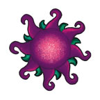 Swirling Purple Sun Tattoo