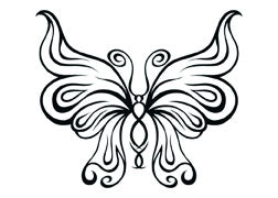 Vivid Black Butterfly Tattoo