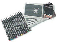 Stargazer Stylo de Tatouage Ensemble (13 stylos + 12 Pochoirs).