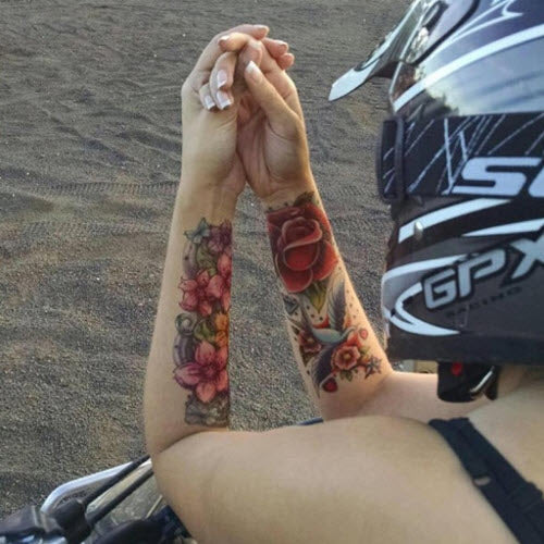 Tatuaggio Manica Ciliegi In Fiore