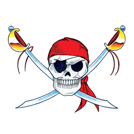 Piraten Doodshoofd & Zwaarden Tattoo