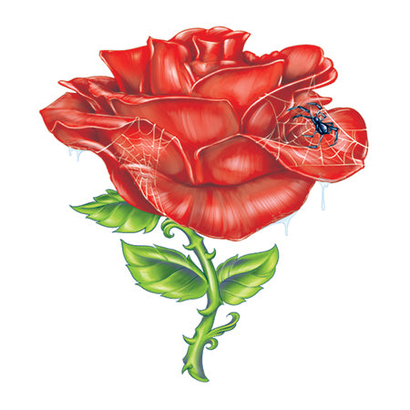 Tatuagem Rosa com Aranha