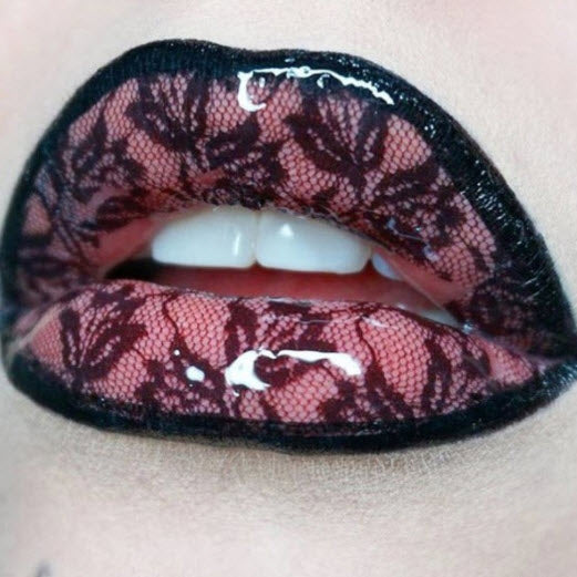 The Nude Lace Violent Lips (Conjunto de 3 Tatuagens Labiais)